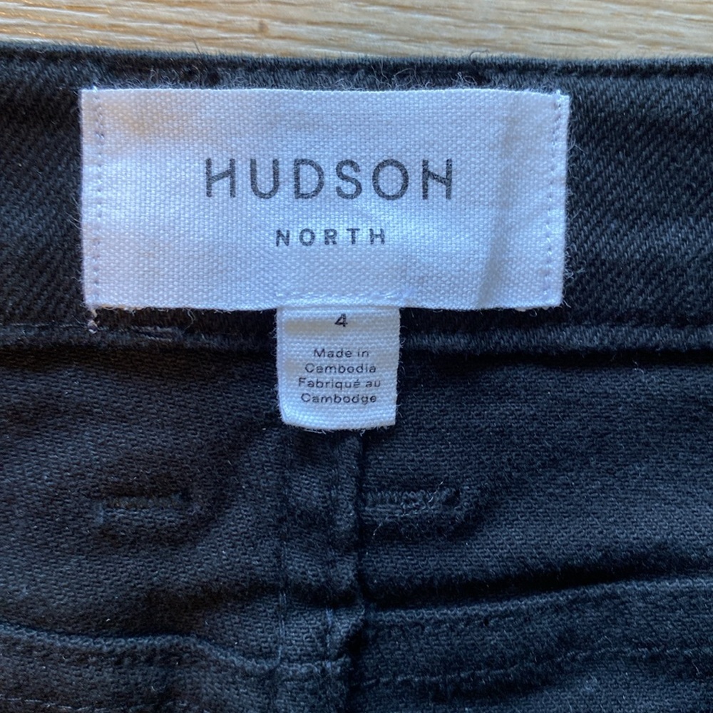 Hudson Wide Leg Cropped Dark Denim Trousers - Picture 4 of 9